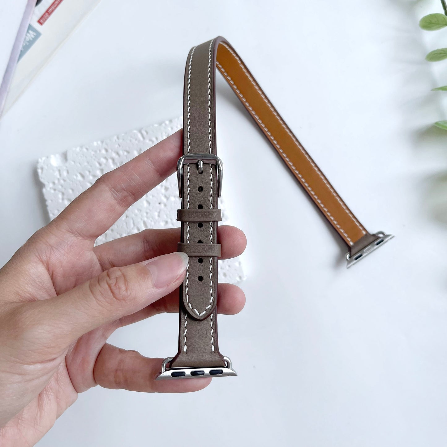 Double Wrap Leather Watch Band - Swift Leather Apple Watch Strap