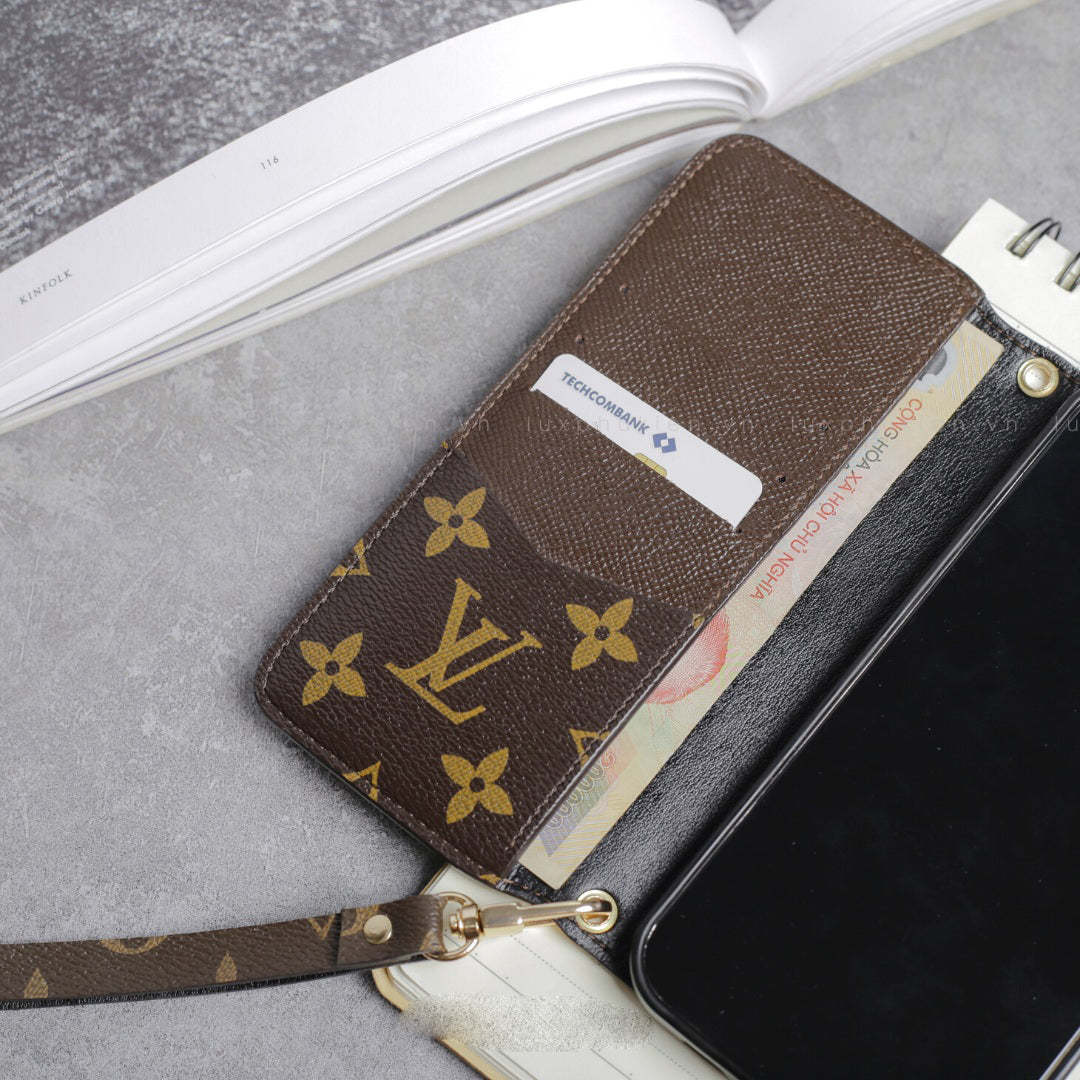Handmade LV Canvas iPhone Wallet Case – Upcycled Luxury | Strapcrafted