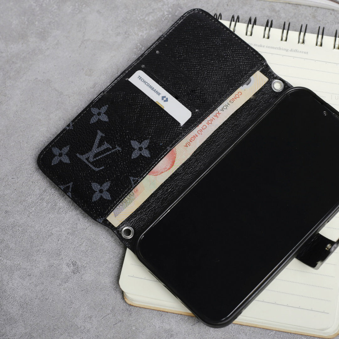 Handmade LV Canvas iPhone Wallet Case – Upcycled Luxury | Strapcrafted