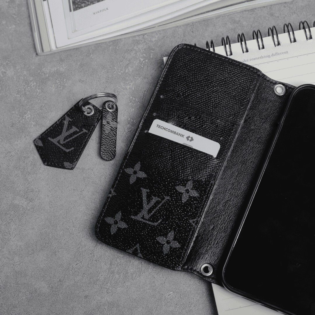 Handmade LV Canvas iPhone Wallet Case – Upcycled Luxury | Strapcrafted