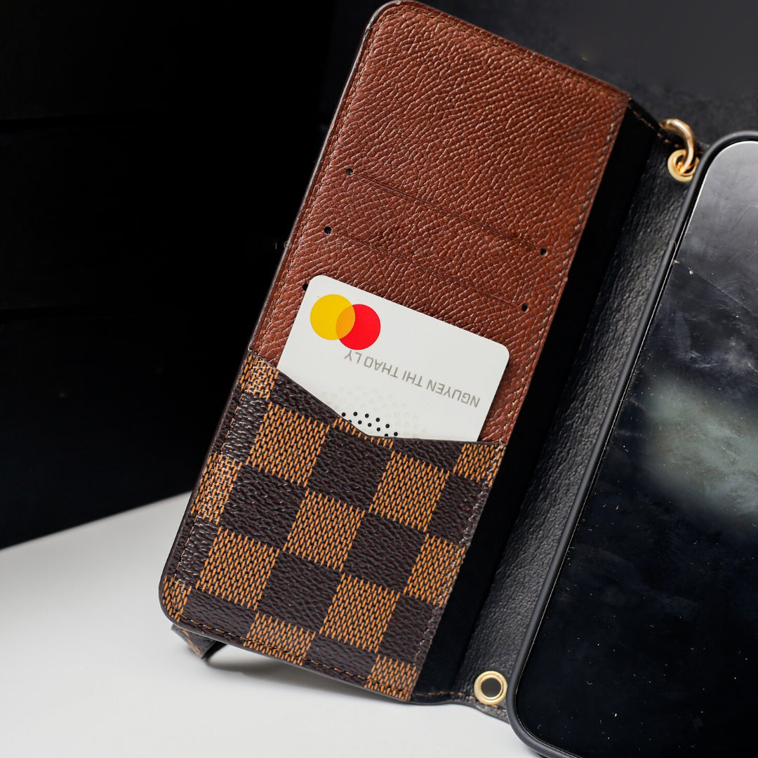 Handmade LV Canvas iPhone Wallet Case – Upcycled Luxury | Strapcrafted