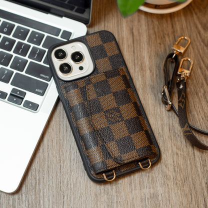 Handmade Luxury iPhone Wallet Case – Upcycled Designer Canvas with Card Slots