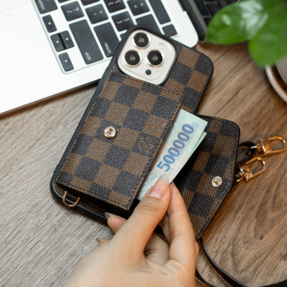 Handmade Luxury iPhone Wallet Case – Upcycled Designer Canvas with Card Slots