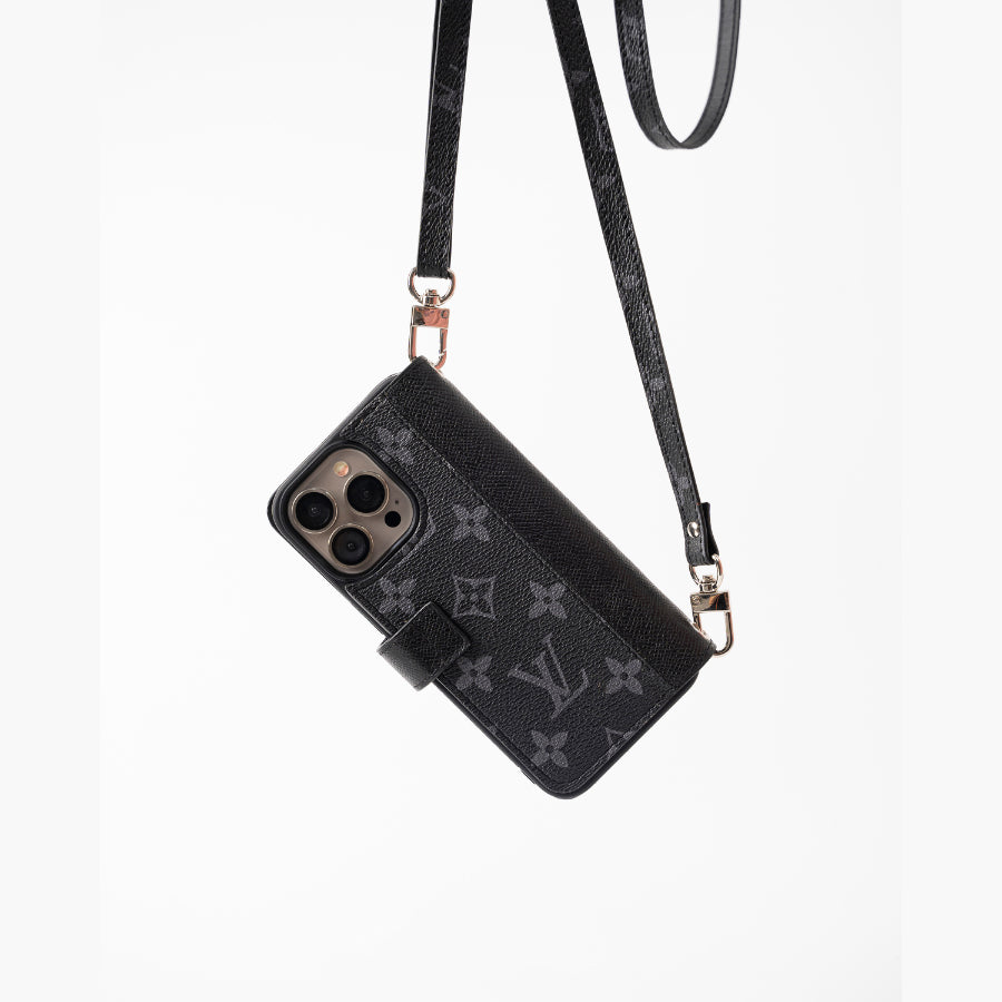 Authentic LV Brown Monogram Canvas iPhone Crossbody - Genuine Leather Wallet