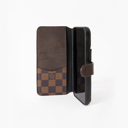 Authentic LV Brown Monogram Canvas iPhone Crossbody - Genuine Leather Wallet