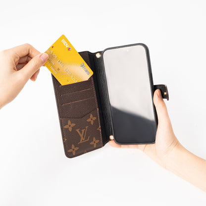 Authentic LV Brown Monogram Canvas iPhone Crossbody - Genuine Leather Wallet