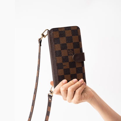 Authentic LV Brown Monogram Canvas iPhone Crossbody - Genuine Leather Wallet