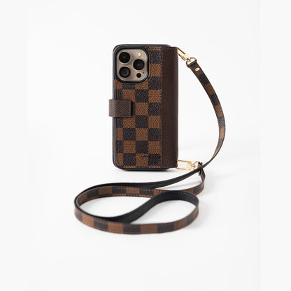 Authentic LV Brown Monogram Canvas iPhone Crossbody - Genuine Leather Wallet