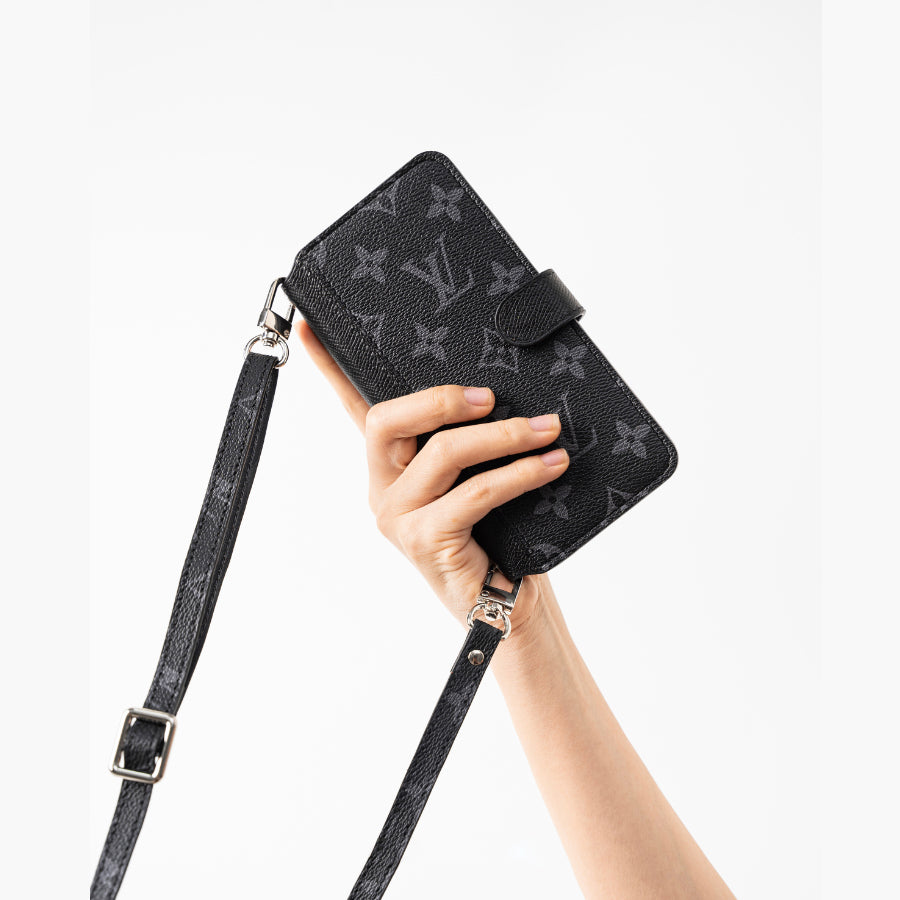 Authentic LV Brown Monogram Canvas iPhone Crossbody - Genuine Leather Wallet