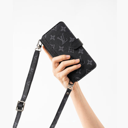 Authentic LV Brown Monogram Canvas iPhone Crossbody - Genuine Leather Wallet