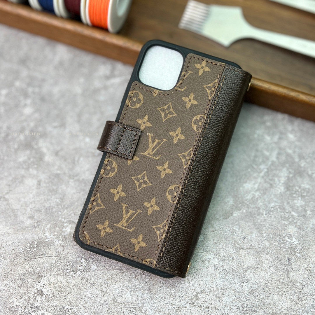 Authentic LV Brown Monogram Canvas iPhone Crossbody - Genuine Leather Wallet