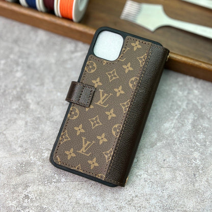 Authentic LV Brown Monogram Canvas iPhone Crossbody - Genuine Leather Wallet