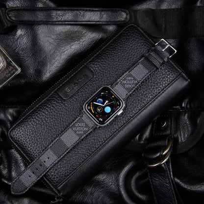 Repurposed LV Apple Watch Band - Authentic Louis Vuitton Damier Graphite Leather