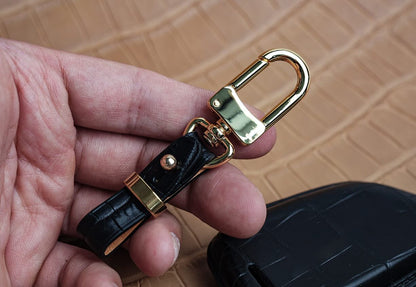 Handmade Glossy Crocodile Leather Key Fob Case for BMW – Exotic Luxury