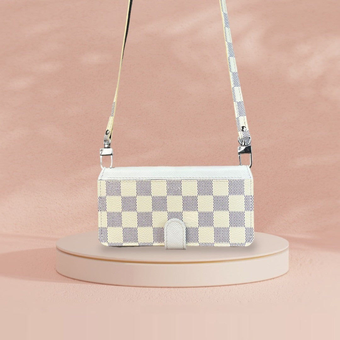 Authentic LV Brown Monogram Canvas iPhone Crossbody - Genuine Leather Wallet