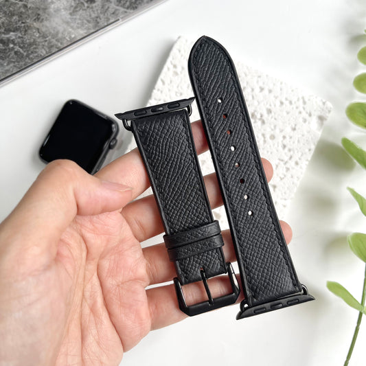 Handmade Epsom Leather Apple Watch Band - Luxury Textured Strap