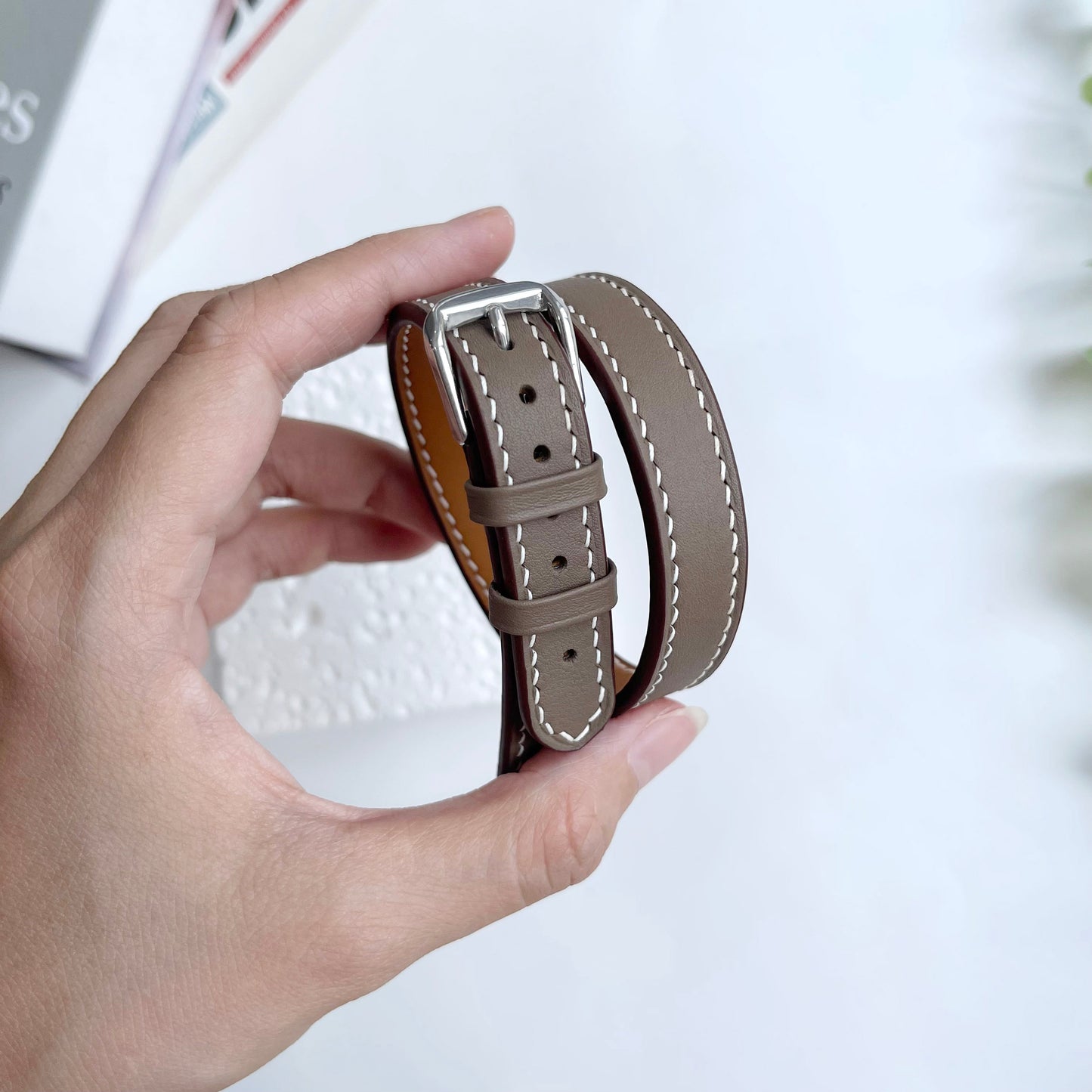 Double Wrap Leather Watch Band - Swift Leather Apple Watch Strap