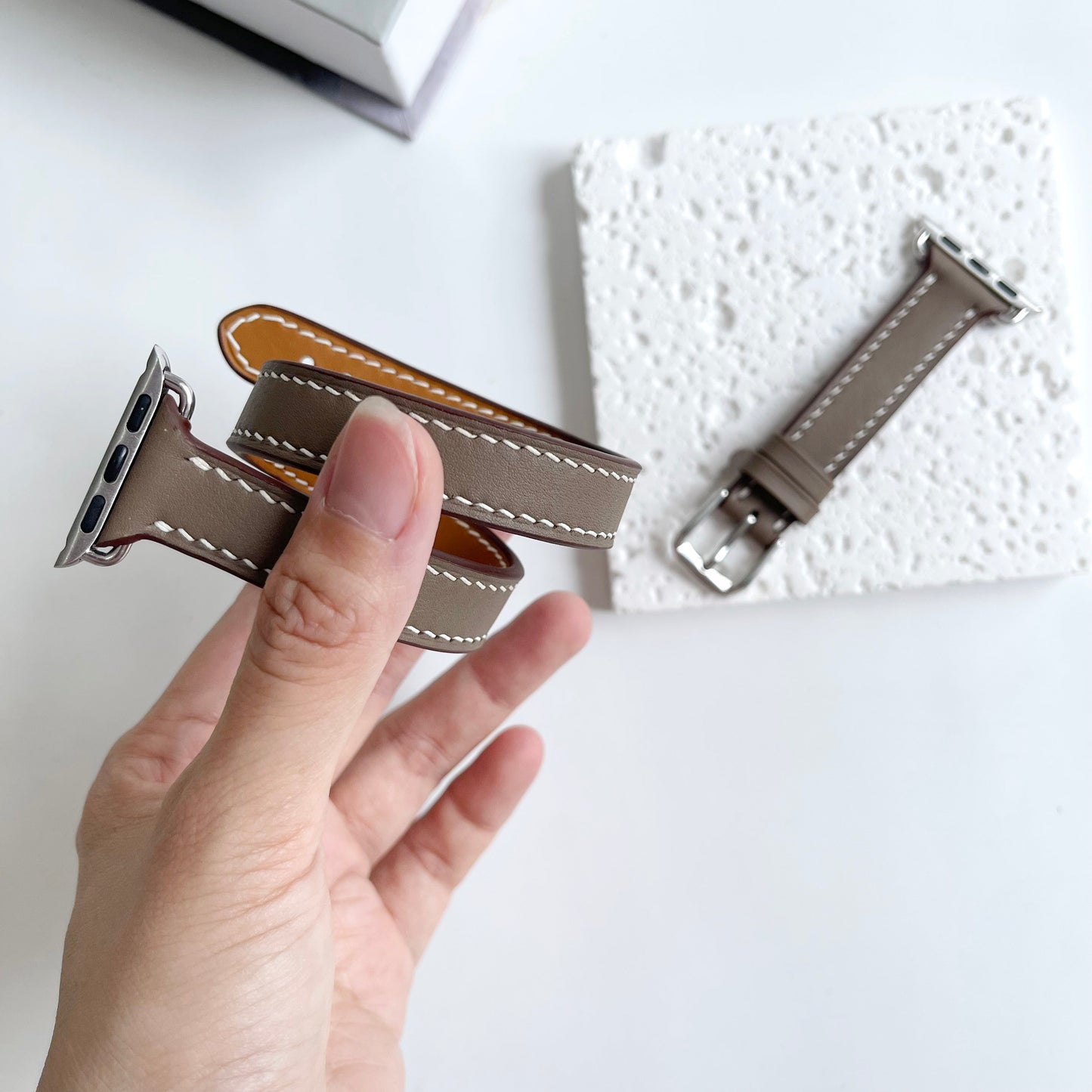 Double Wrap Leather Watch Band - Swift Leather Apple Watch Strap