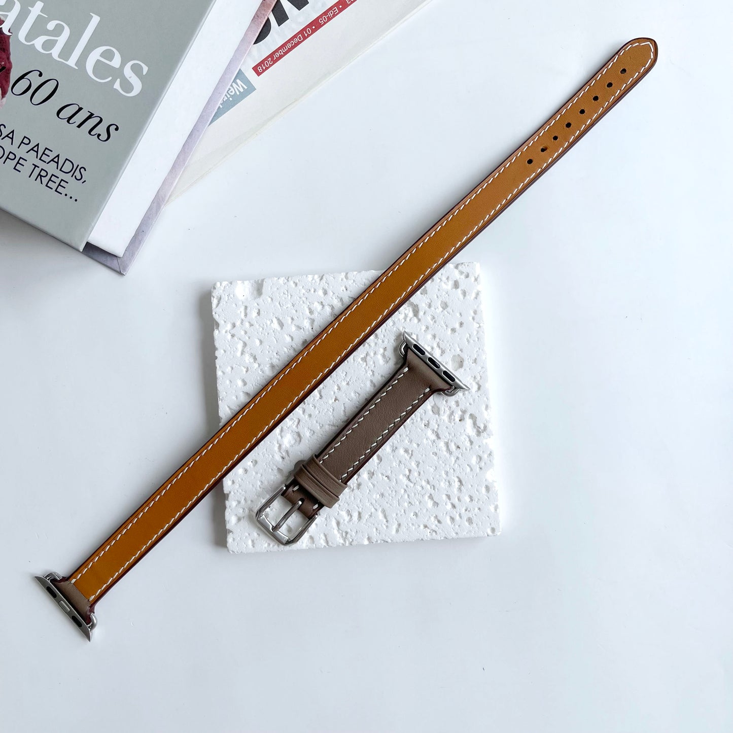 Double Tour Apple Watch Band - Barenia Leather Wrap Strap