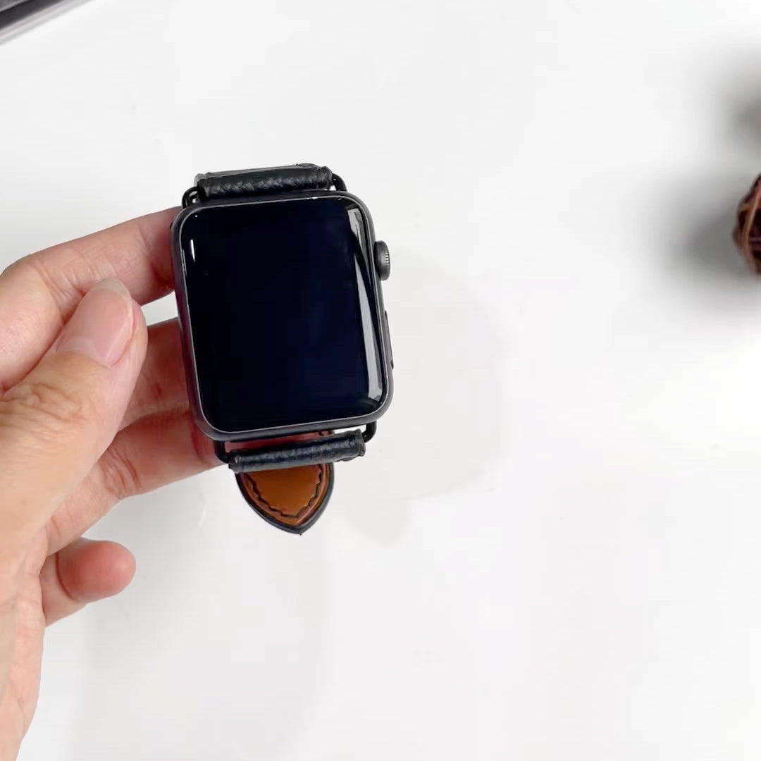 Handmade Epsom Leather Apple Watch Band - Luxury Textured Strap