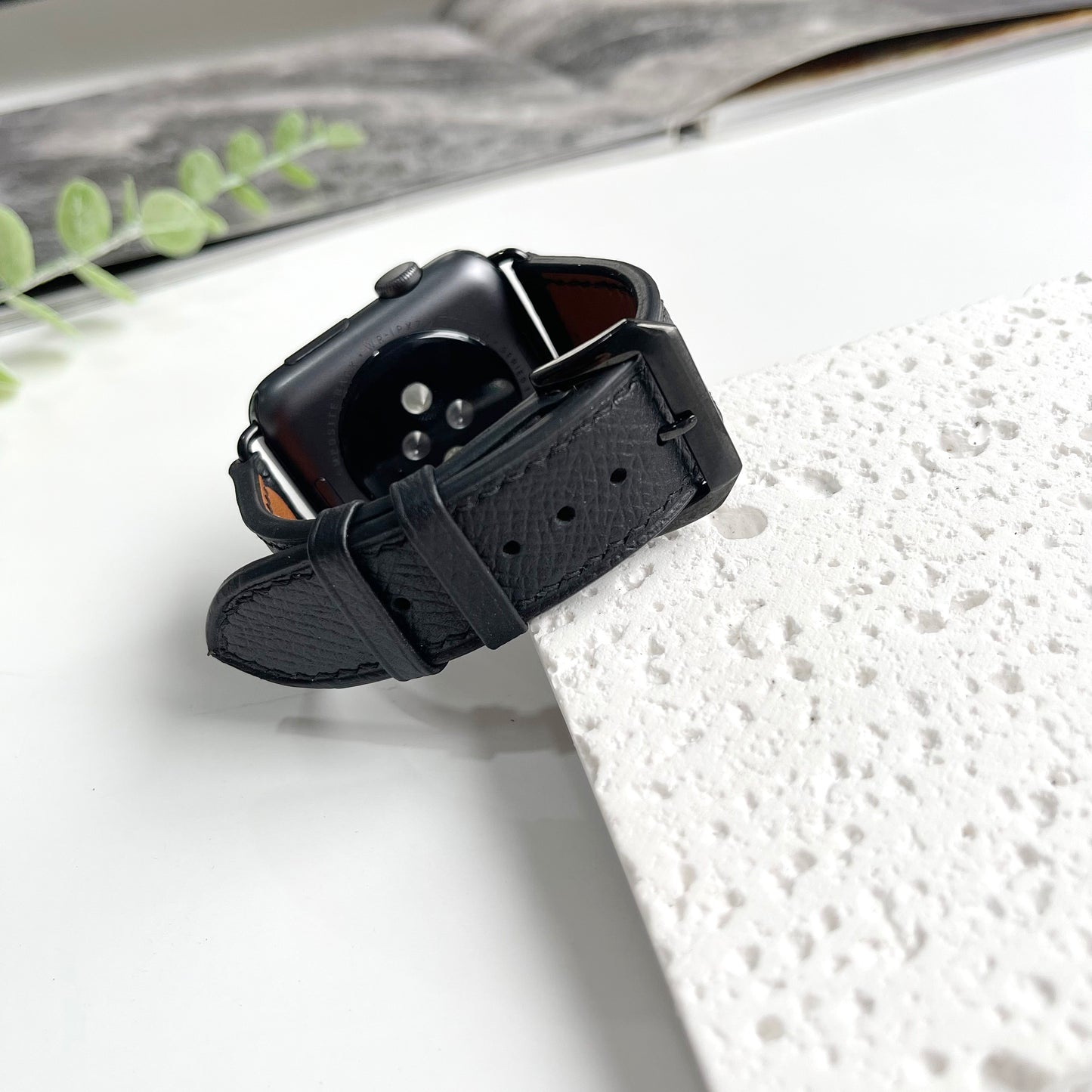 Handmade Epsom Leather Apple Watch Band - Luxury Textured Strap