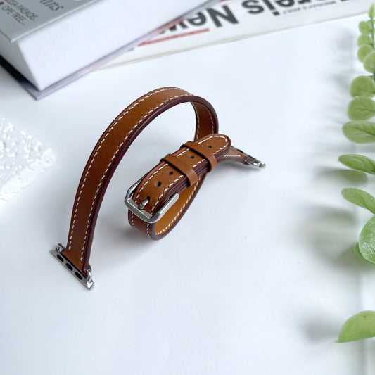 Double Tour Apple Watch Band - Barenia Leather Wrap Strap
