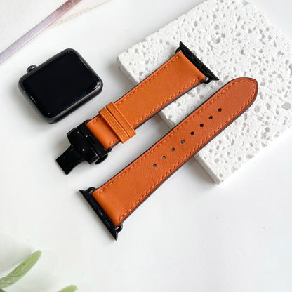 Handmade Swift Leather Apple Watch Band - Deployment Clasp