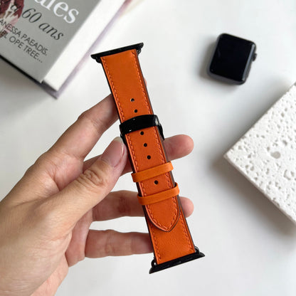 Handmade Swift Leather Apple Watch Band - Deployment Clasp