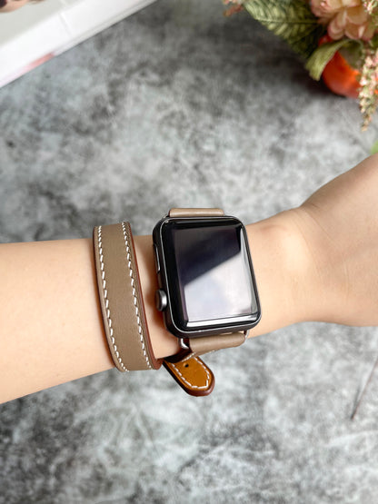 Double Wrap Leather Watch Band - Swift Leather Apple Watch Strap