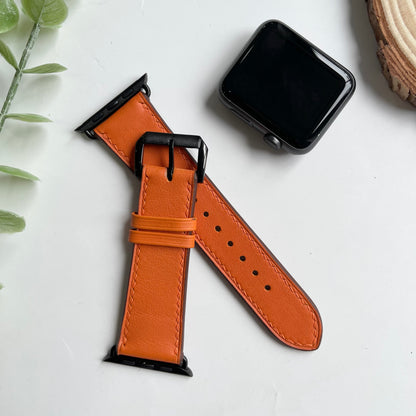 Handmade Swift Leather Apple Watch Band - Deployment Clasp