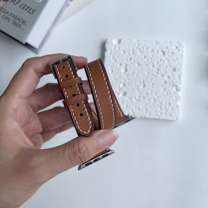 Double Tour Apple Watch Band - Barenia Leather Wrap Strap