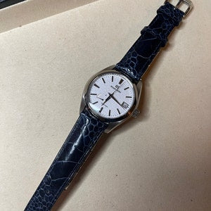 Handmade Ostrich Navy Leather Watch Strap - Premium Exotic Blue