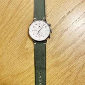 Handmade Maya Green Slim Leather Watch Strap - Premium Quality