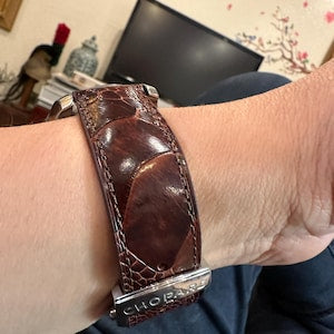 Handmade Ostrich Tobacco Brown Leather Watch Strap - Premium Exotic