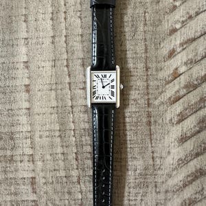 Handmade Black Alligator Leather Watch Strap - Premium Vietnamese Craftsmanship