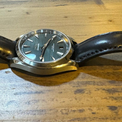 Handmade Shell Cordovan Shinki Leather Black Watch Strap - Premium Japan