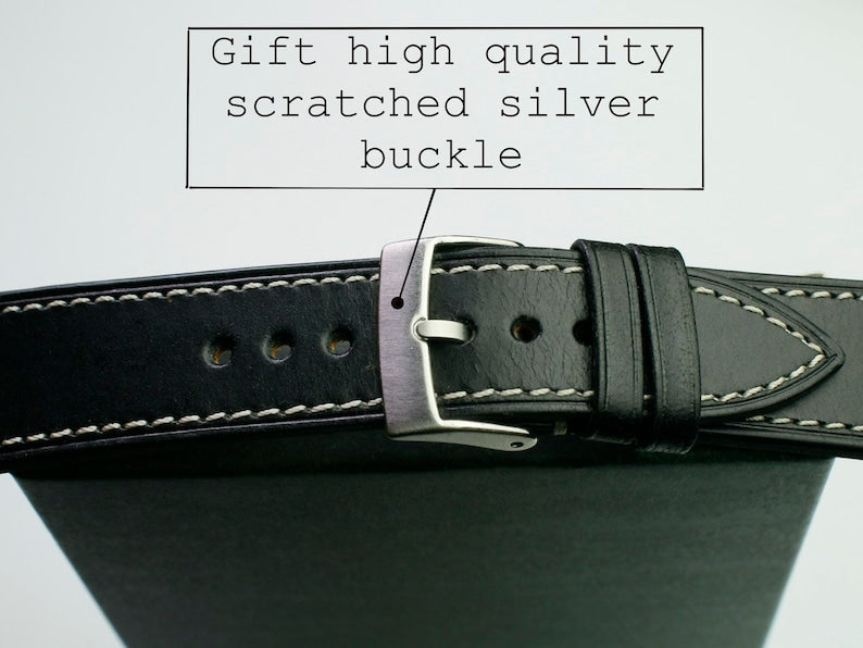 Handmade Black Alligator Leather Watch Strap - Premium Vietnamese Craftsmanship