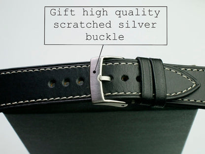 Handmade Black Alligator Leather Watch Strap - Premium Vietnamese Craftsmanship