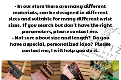 Handmade Alligator Himalaya Watch Band Strap - Personalized Custom Leather