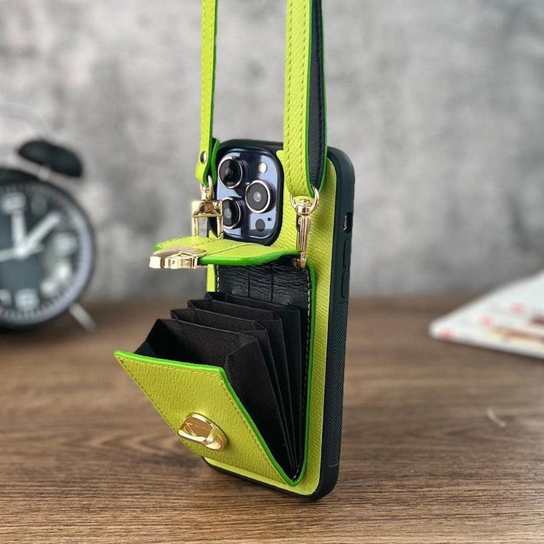 Personalized Epsom Leather iPhone Wallet Case - Handcrafted Slim Fit