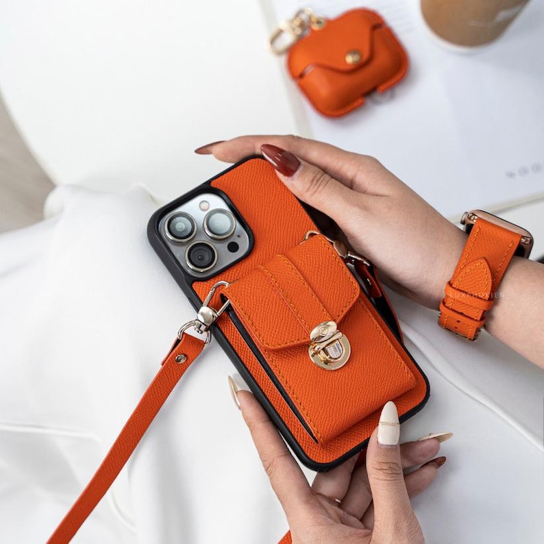 Personalized Epsom Leather iPhone Wallet Case - Handcrafted Slim Fit