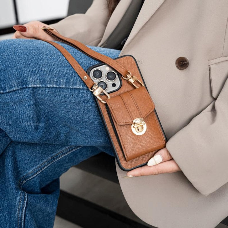 Personalized Epsom Leather iPhone Wallet Case - Handcrafted Slim Fit