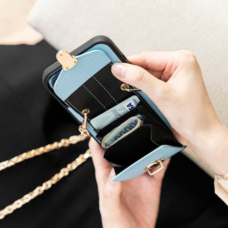 Personalized Epsom Leather iPhone Wallet Case - Handcrafted Slim Fit