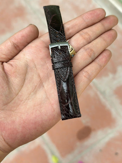 Handmade Ostrich Tobacco Brown Leather Watch Strap - Premium Exotic