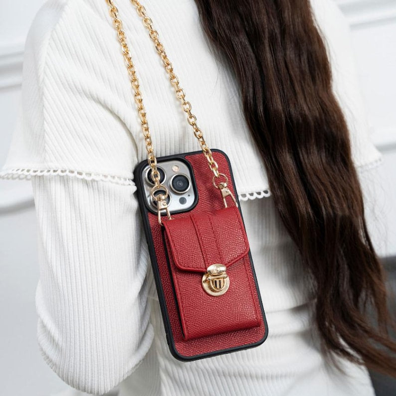 Personalized Epsom Leather iPhone Wallet Case - Handcrafted Slim Fit