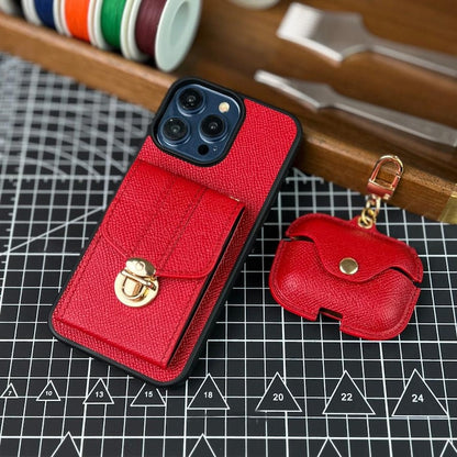 Personalized Epsom Leather iPhone Wallet Case - Handcrafted Slim Fit
