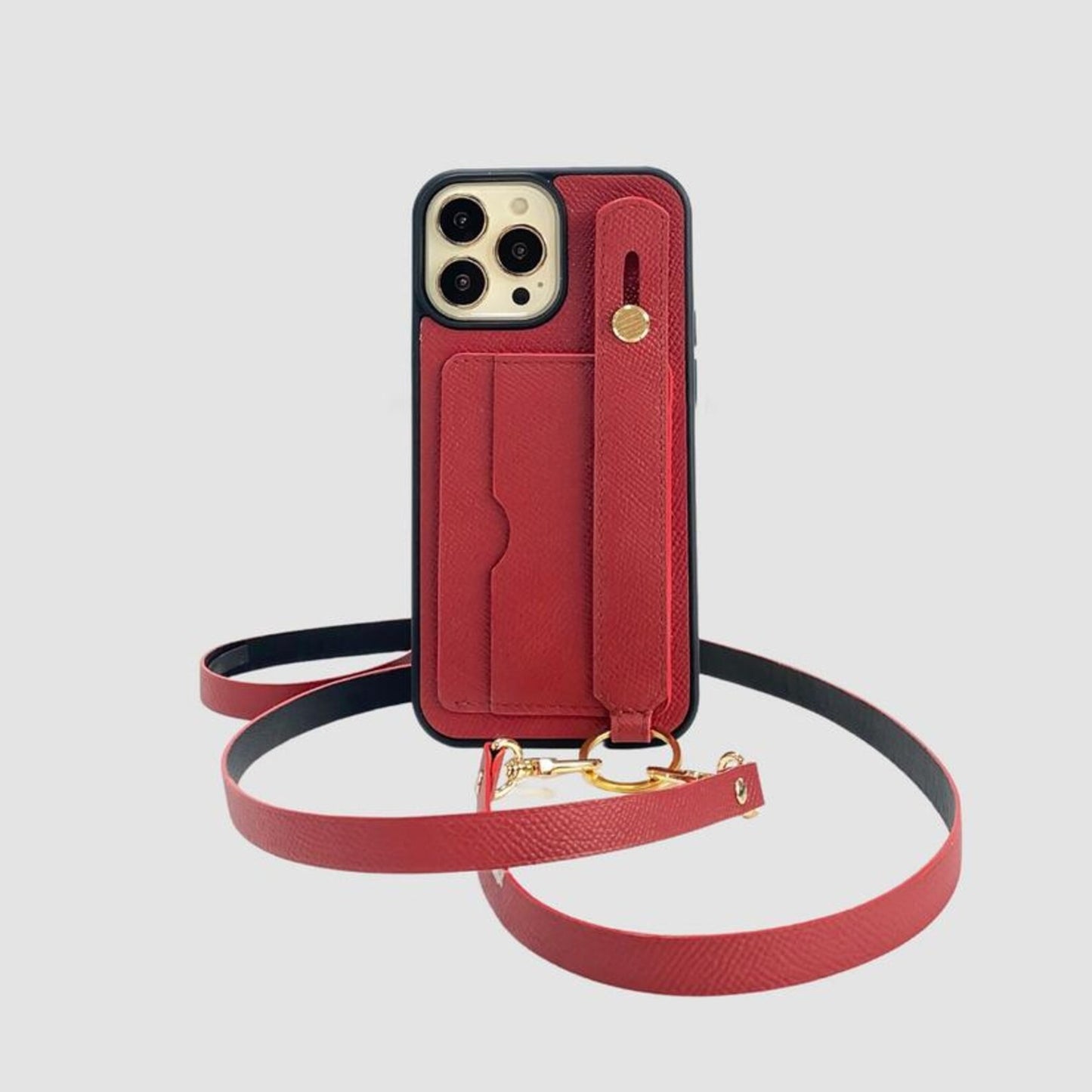 Handcrafted Leather Wallet Case for iPhone 11–17 Pro Max – Custom Initials | Strapcrafted