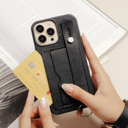 Handcrafted Leather Wallet Case for iPhone 11–17 Pro Max – Custom Initials | Strapcrafted