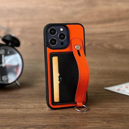 Handcrafted Leather Wallet Case for iPhone 11–17 Pro Max – Custom Initials | Strapcrafted