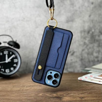 Handcrafted Leather Wallet Case for iPhone 11–17 Pro Max – Custom Initials | Strapcrafted